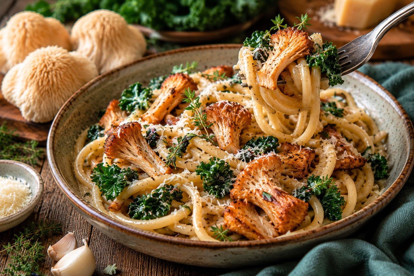 Creamy Lion's Mane Pasta
