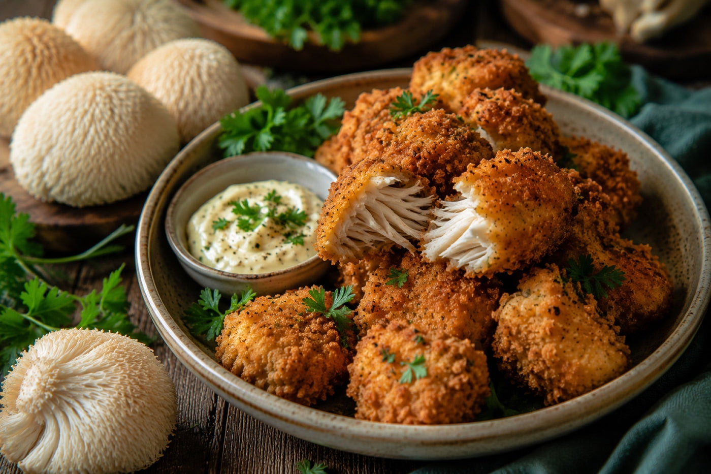 Air-Fryer Lion's Mane Nuggets