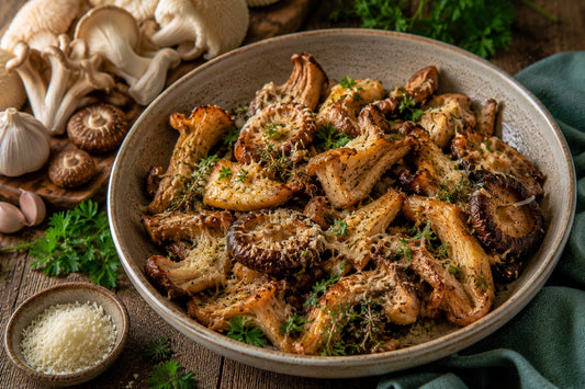 Air-Fryer Garlic-Parmesan Gourmet Mushrooms